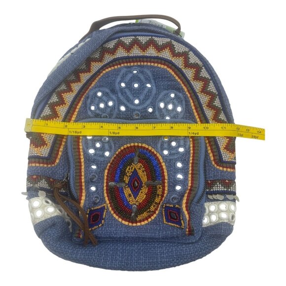 Sam Edelman Womens Denim Indie Boho Rashida Woven Beaded Backpack NWT 1/2 Price - Picture 6 of 9